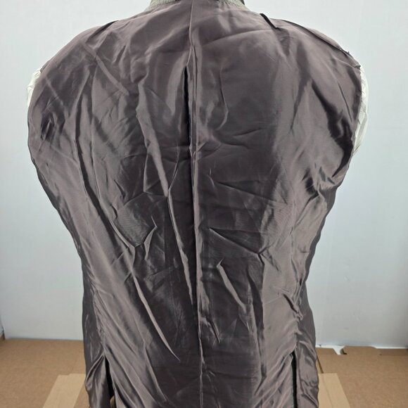 Ermenegildo Zegna 44L Sport Coat Gray Windowpane Wool Silk Linen Blazer Jacket - Picture 7 of 13